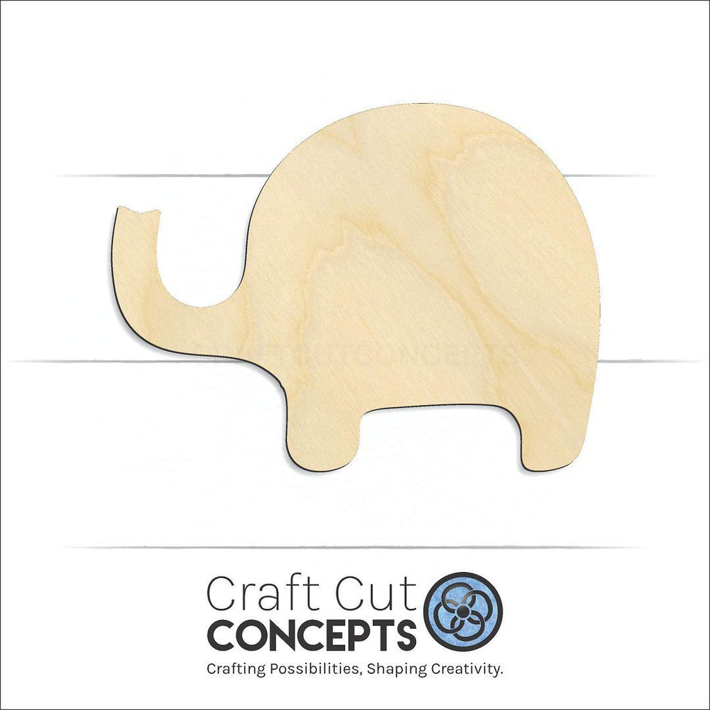 Craft Cut Concepts Logo under a wood Elephant craft shape and blank