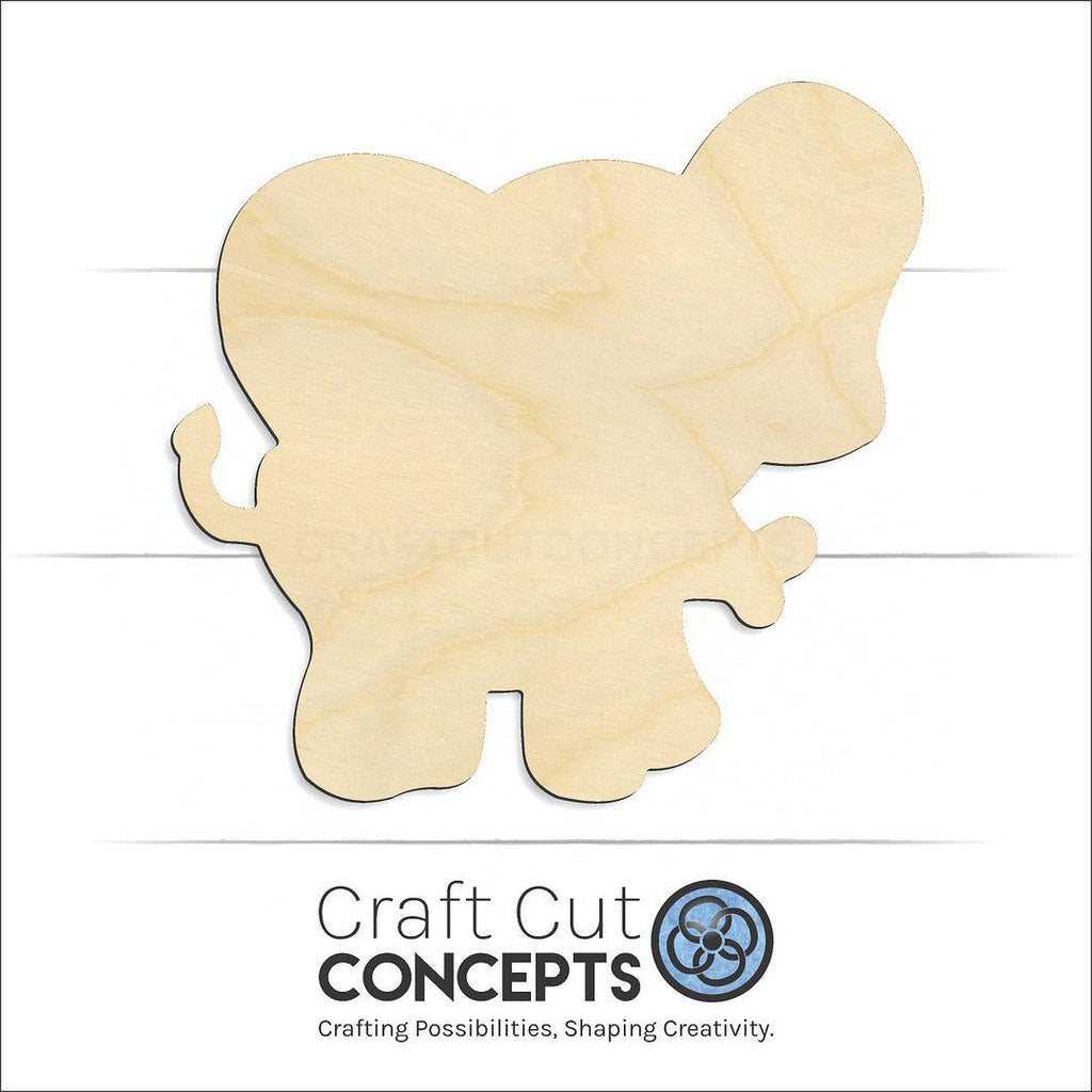 Craft Cut Concepts Logo under a wood Cute Elephant craft shape and blank