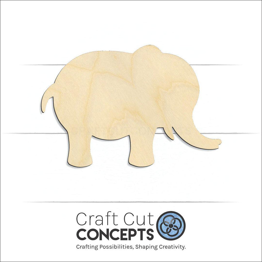 Craft Cut Concepts Logo under a wood Cute Elephant craft shape and blank