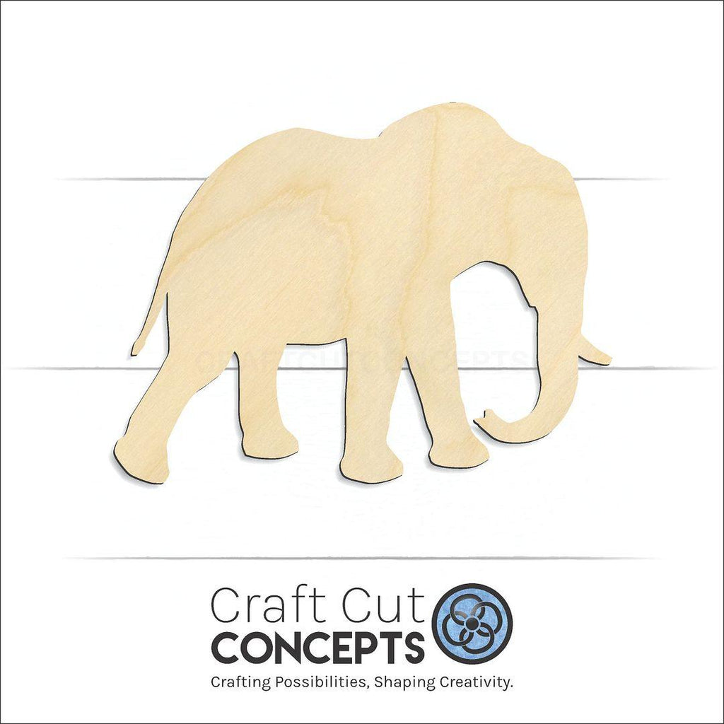 Craft Cut Concepts Logo under a wood Elephant craft shape and blank