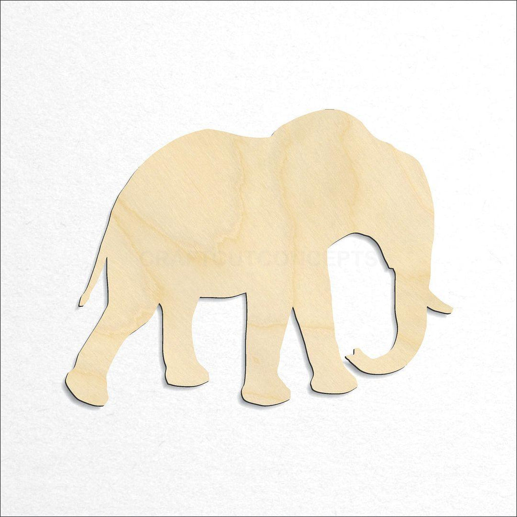 Wooden Elephant craft shape available in sizes of 2 inch and up