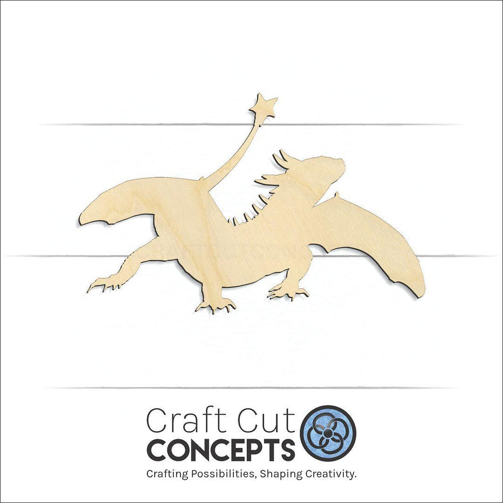 Craft Cut Concepts Logo under a wood Dragon-2 craft shape and blank