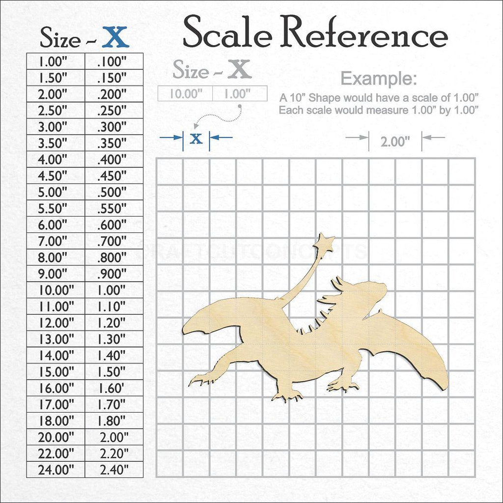 A scale and graph image showing a wood Dragon-2 craft blank