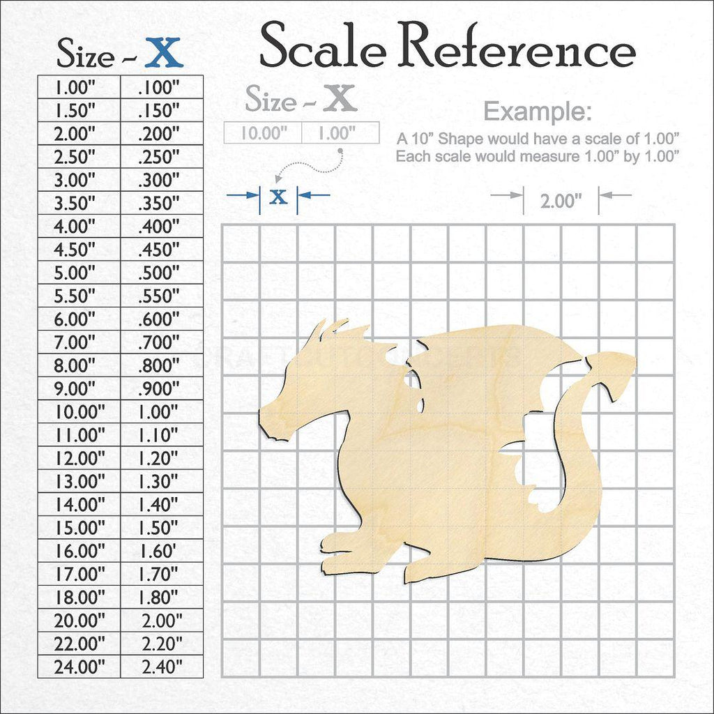 A scale and graph image showing a wood Dragon -3 craft blank