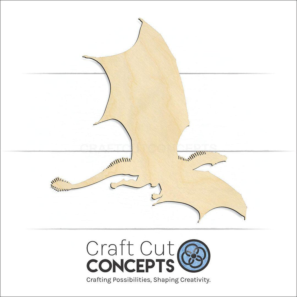 Craft Cut Concepts Logo under a wood Dragon craft shape and blank