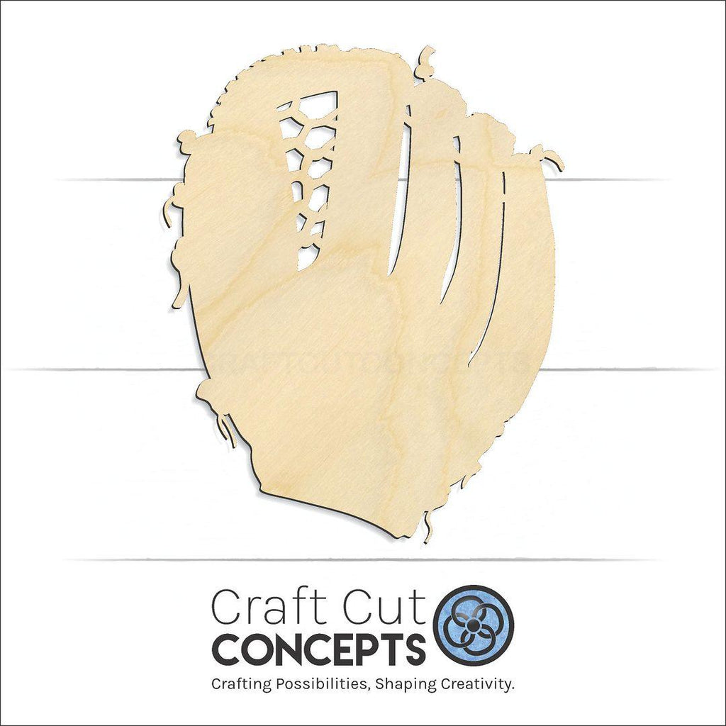 Craft Cut Concepts Logo under a wood Baseball Glove -2 craft shape and blank