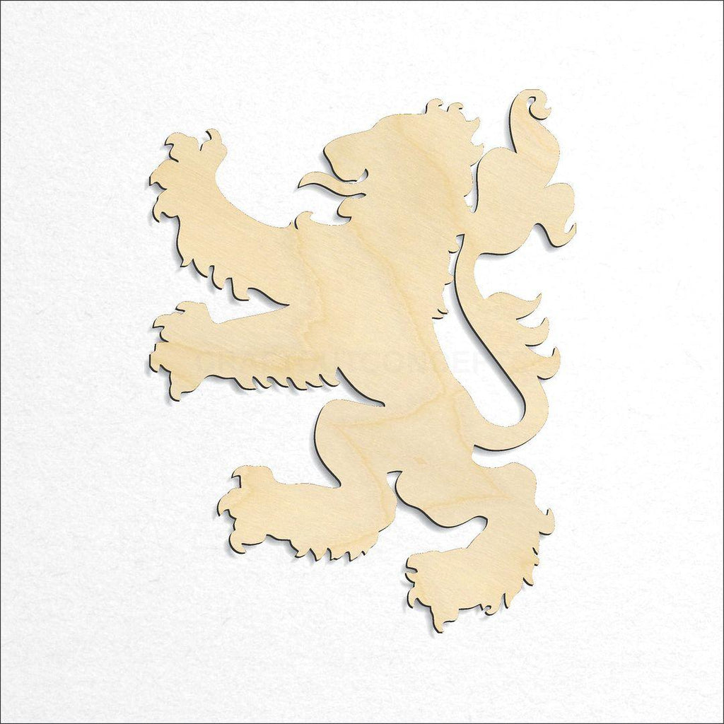 Wooden Rampant Lion craft shape available in sizes of 4 inch and up