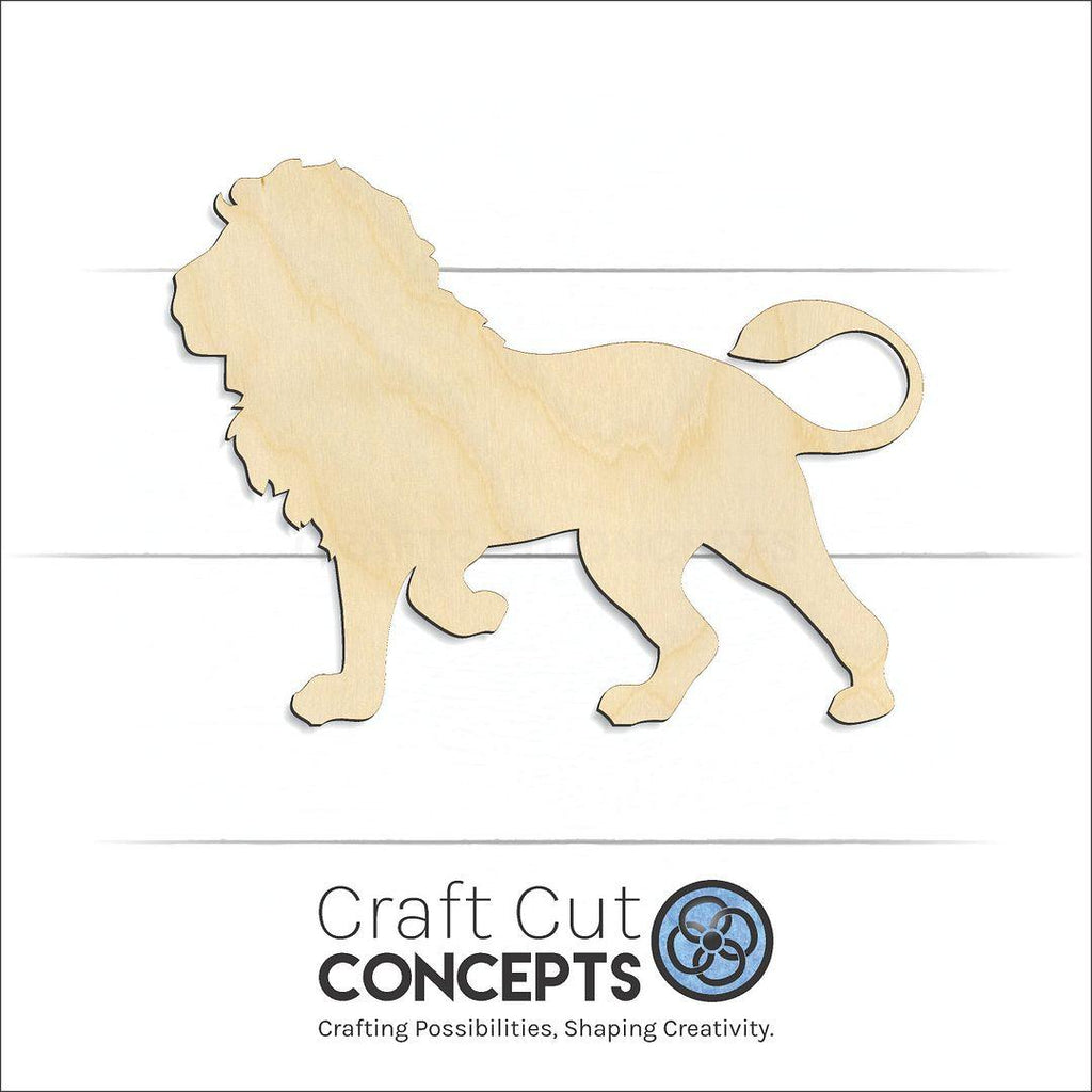 Craft Cut Concepts Logo under a wood Lion craft shape and blank