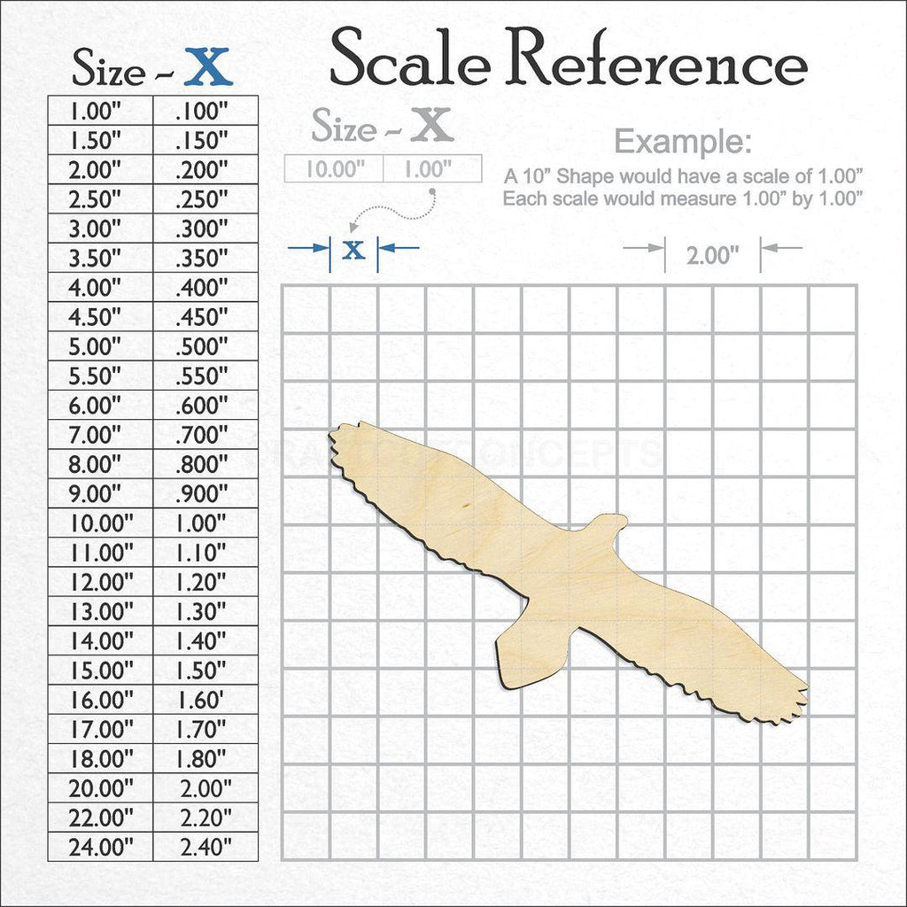 A scale and graph image showing a wood Eagle -2 craft blank