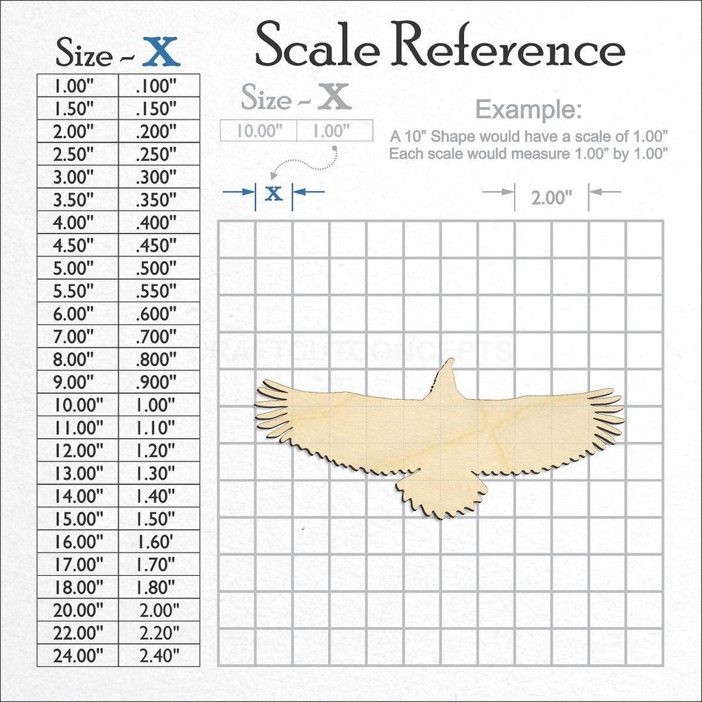 A scale and graph image showing a wood Eagle -3 craft blank