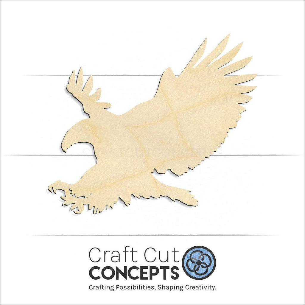 Craft Cut Concepts Logo under a wood Eagle craft shape and blank