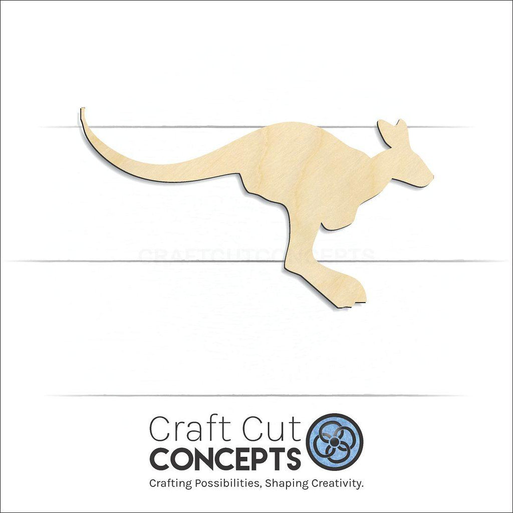 Craft Cut Concepts Logo under a wood Kangaroo 1 craft shape and blank