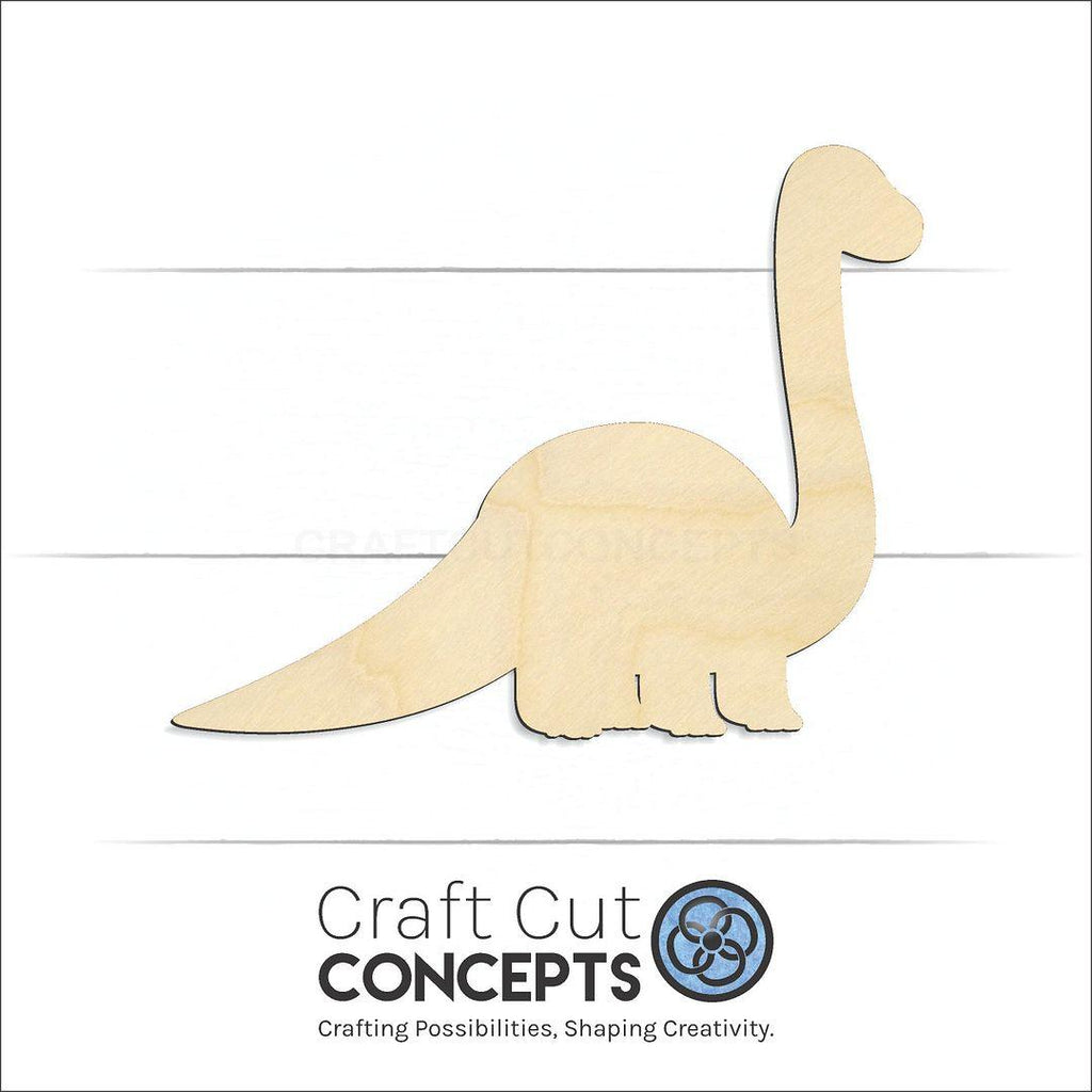 Craft Cut Concepts Logo under a wood Dinosaur Baby Brontosaurus craft shape and blank