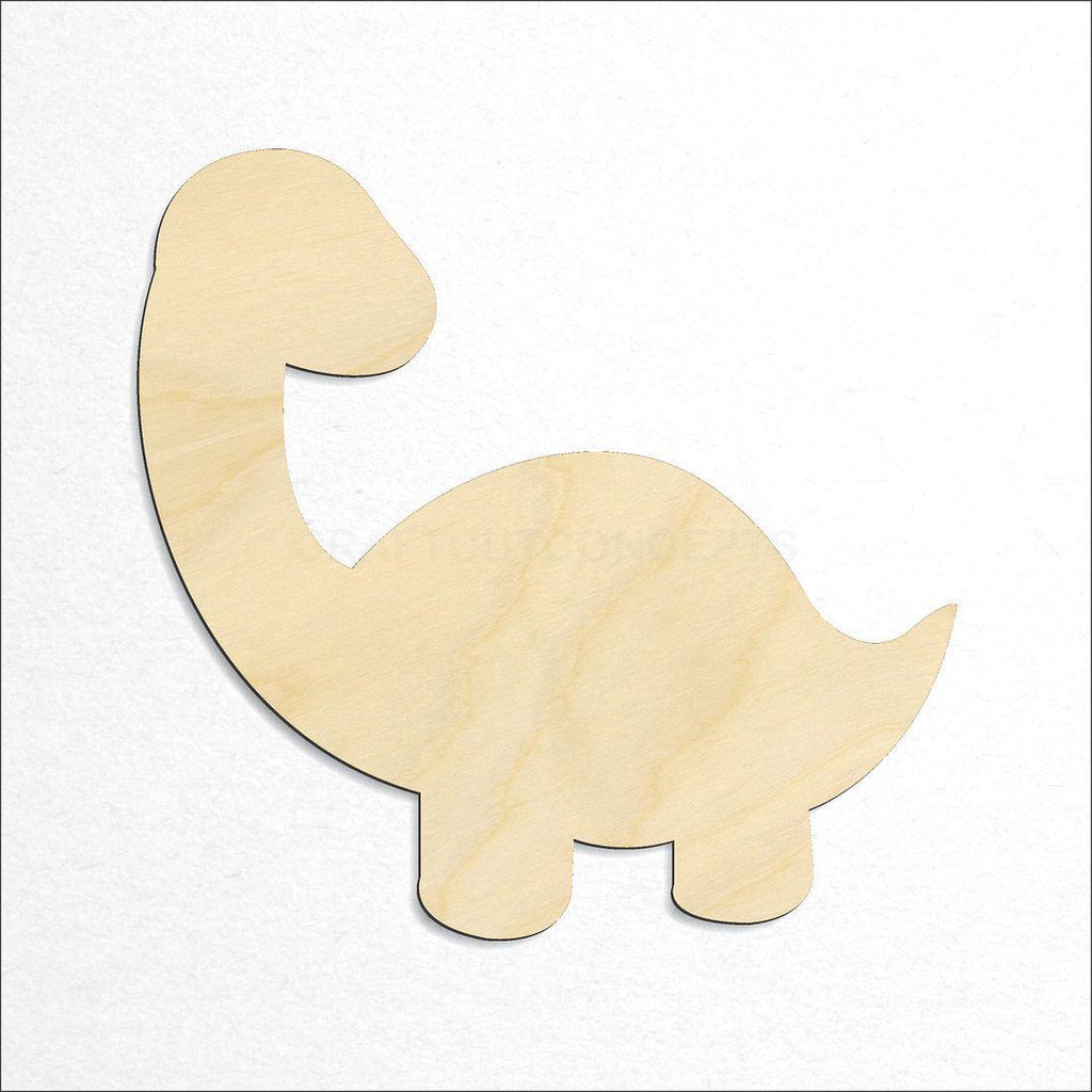 Wooden Dinosaur Baby Brontosaurus craft shape available in sizes of 2 inch and up