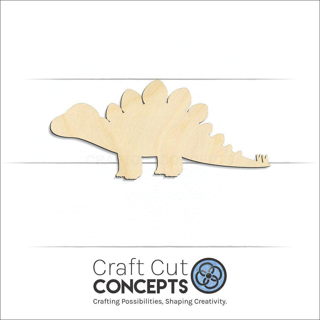 Craft Cut Concepts Logo under a wood Dinosaur Baby Stegosaurus craft shape and blank