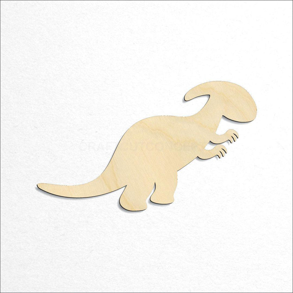 Wooden Dinosaur Baby Parasaurolophus craft shape available in sizes of 2 inch and up