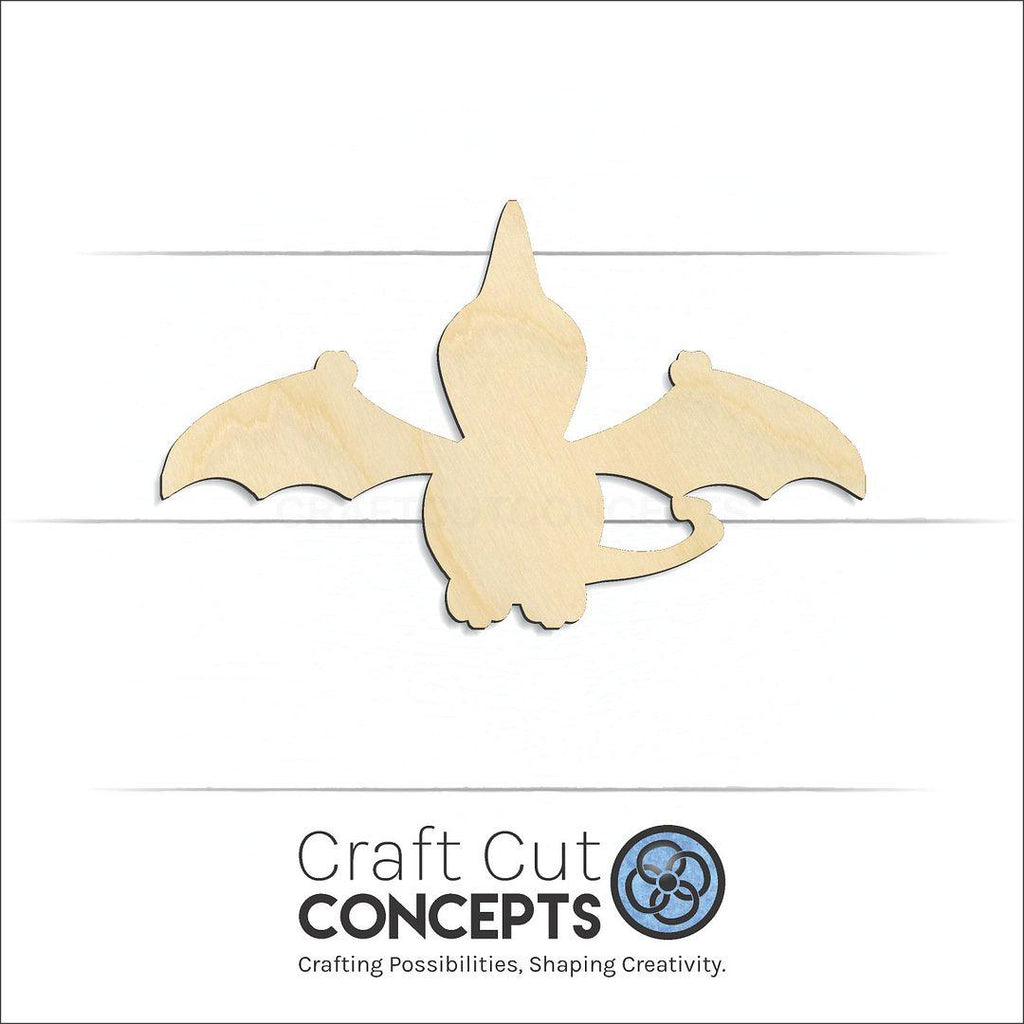 Craft Cut Concepts Logo under a wood Dinosaur Baby Pterodactyl craft shape and blank