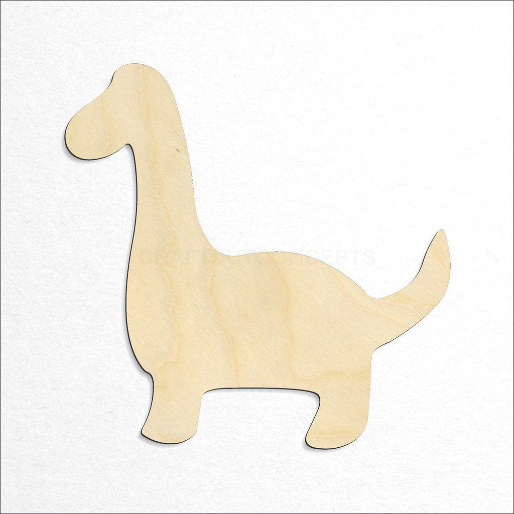 Wooden Cute Brontosaurus craft shape available in sizes of 2 inch and up