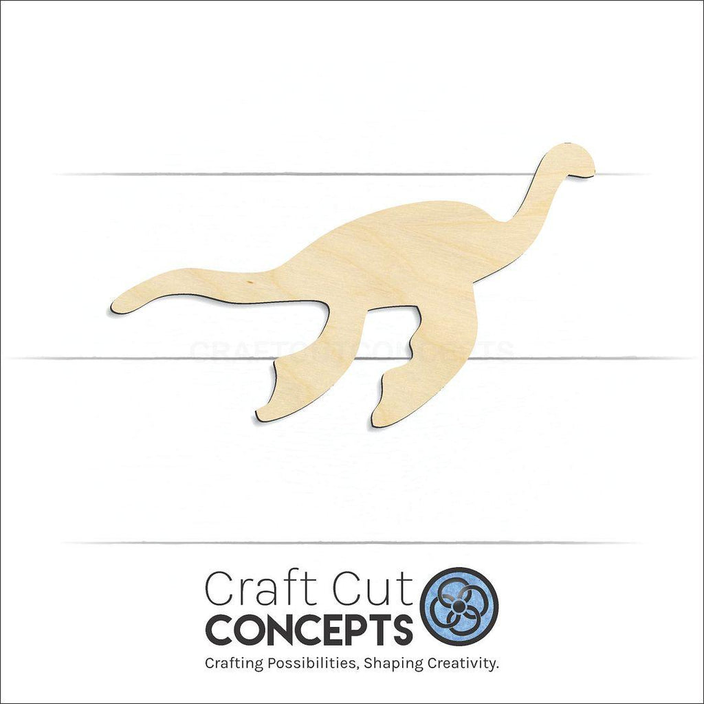 Craft Cut Concepts Logo under a wood Dinosaur craft shape and blank