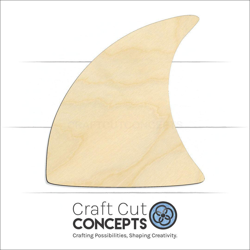 Craft Cut Concepts Logo under a wood Shark Fin craft shape and blank