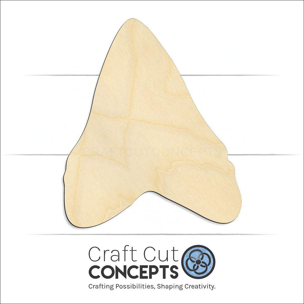 Craft Cut Concepts Logo under a wood Shark Tooth craft shape and blank