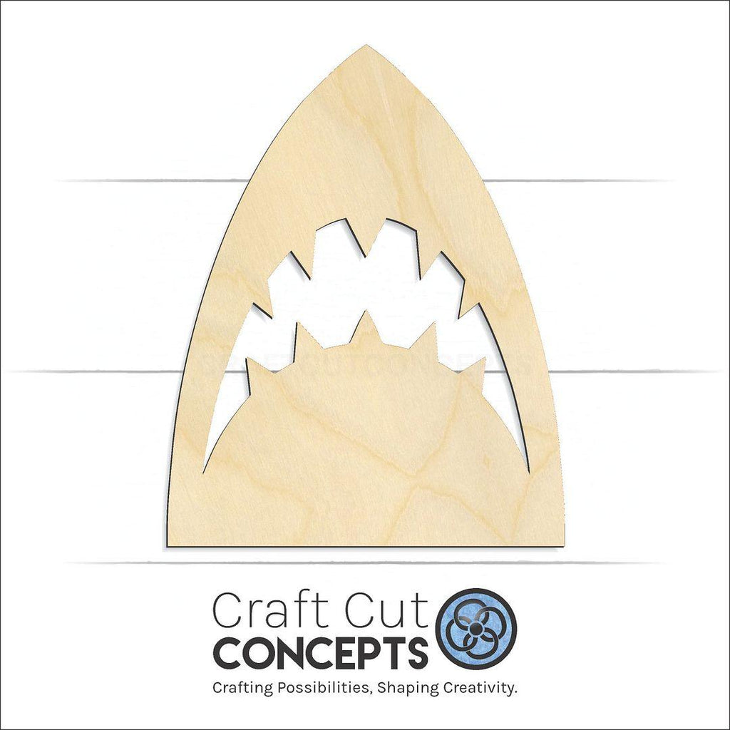 Craft Cut Concepts Logo under a wood Shark Teeth Surf craft shape and blank