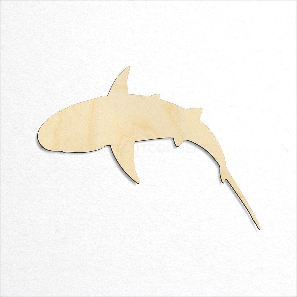 Wooden Top Down Shark craft shape available in sizes of 2 inch and up