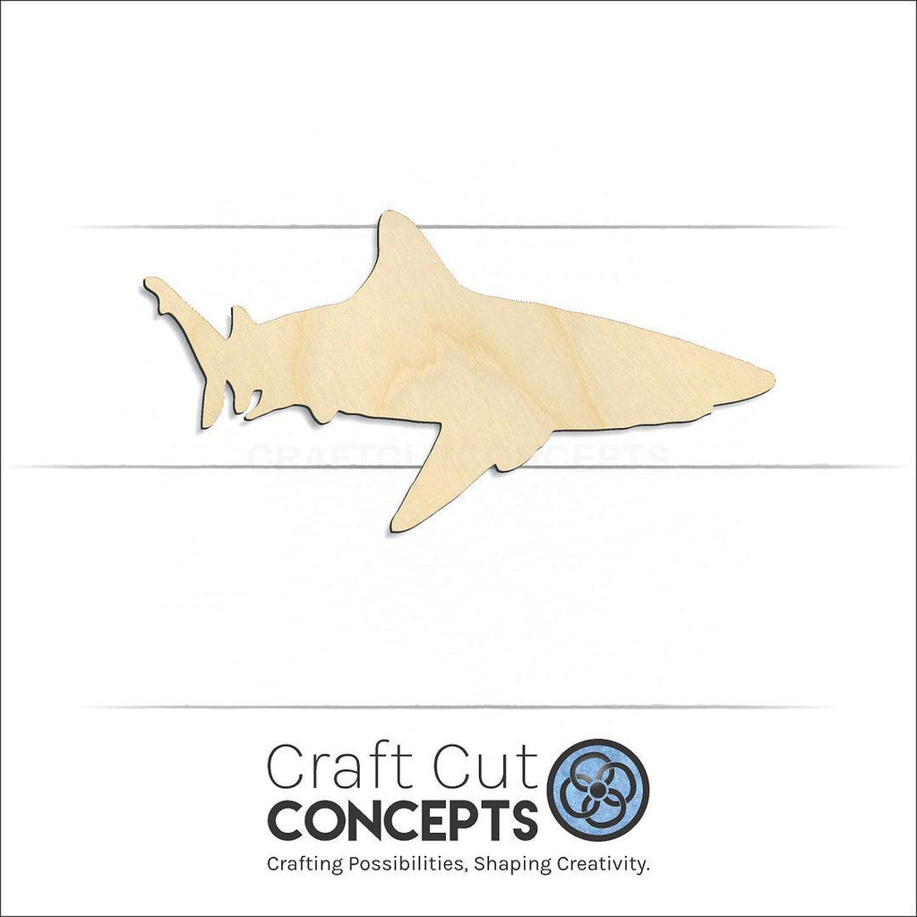 Craft Cut Concepts Logo under a wood Shark craft shape and blank