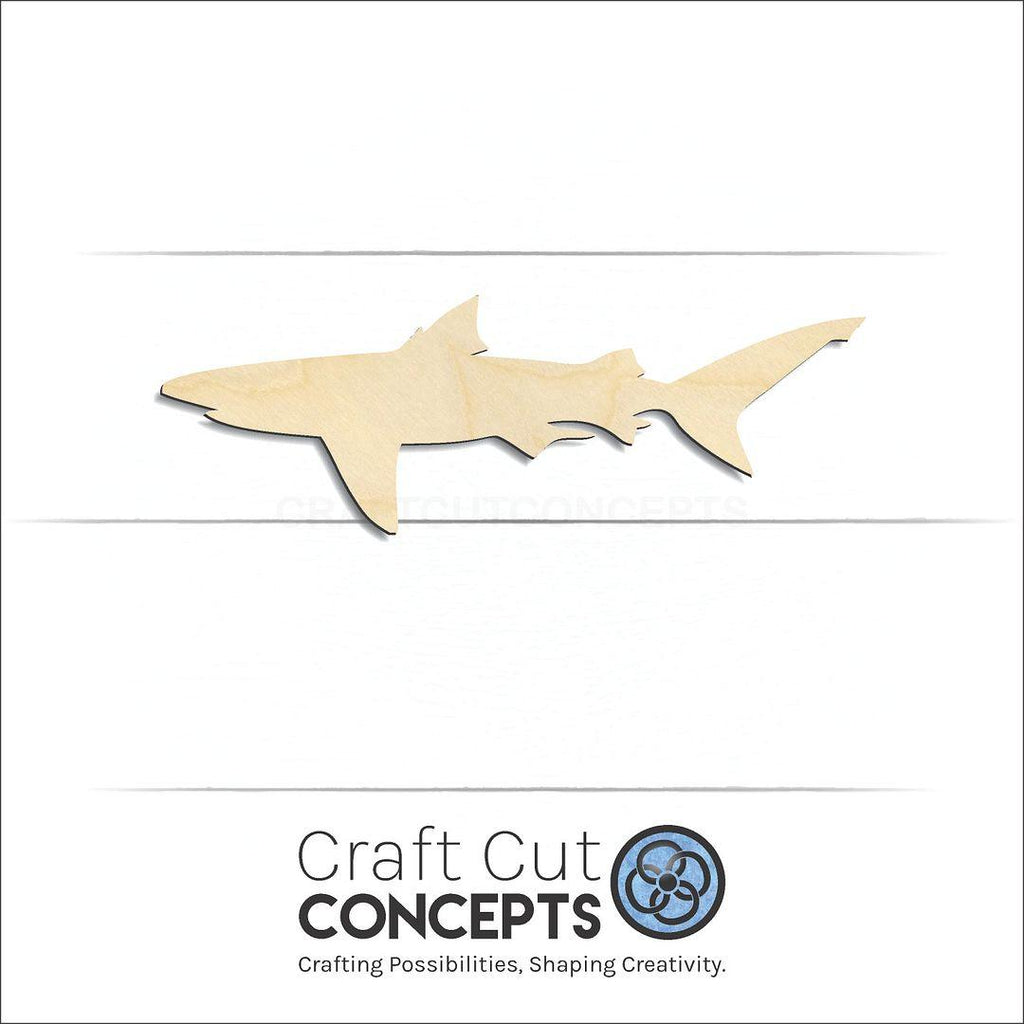 Craft Cut Concepts Logo under a wood Shark craft shape and blank