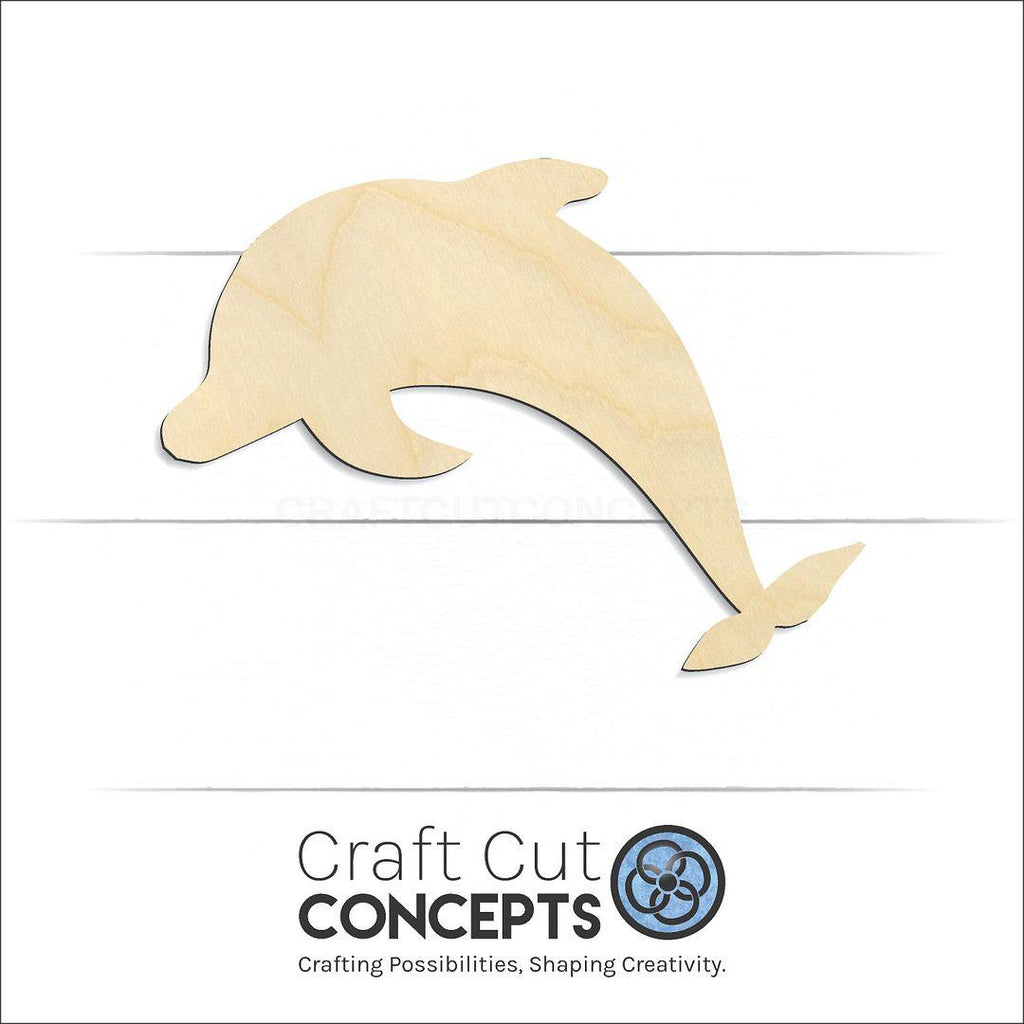 Craft Cut Concepts Logo under a wood Dolphin craft shape and blank