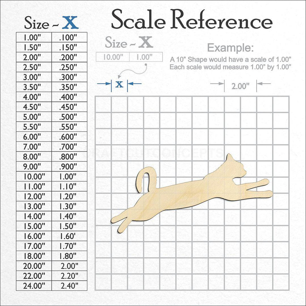 A scale and graph image showing a wood Cat -2 craft blank