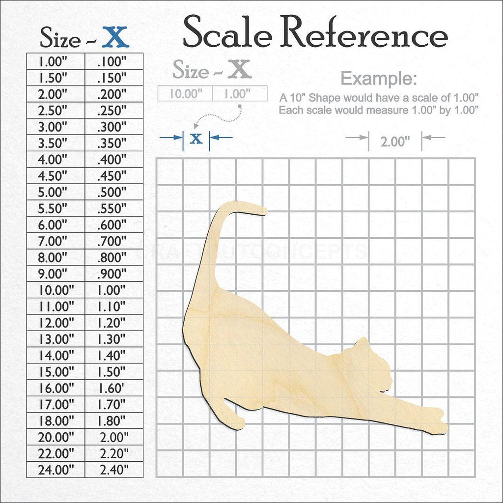 A scale and graph image showing a wood Cat -3 craft blank