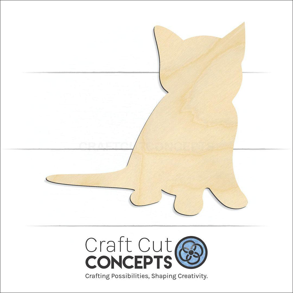 Craft Cut Concepts Logo under a wood Cat Kitten-7 craft shape and blank