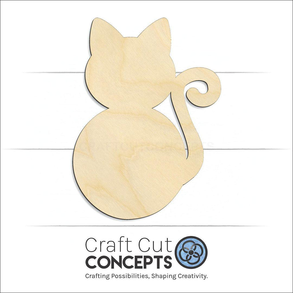 Craft Cut Concepts Logo under a wood Cat craft shape and blank