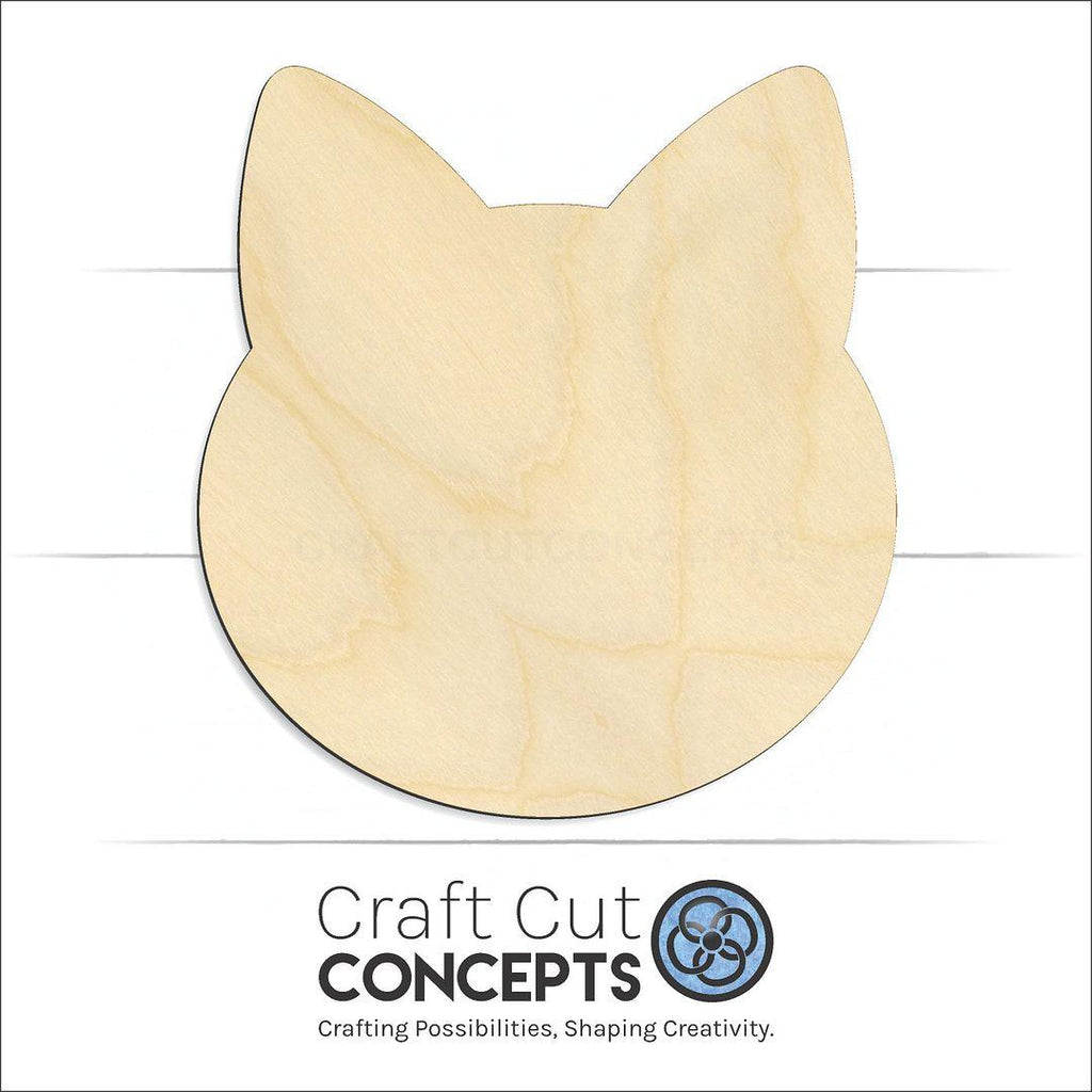 Craft Cut Concepts Logo under a wood Cat Head craft shape and blank