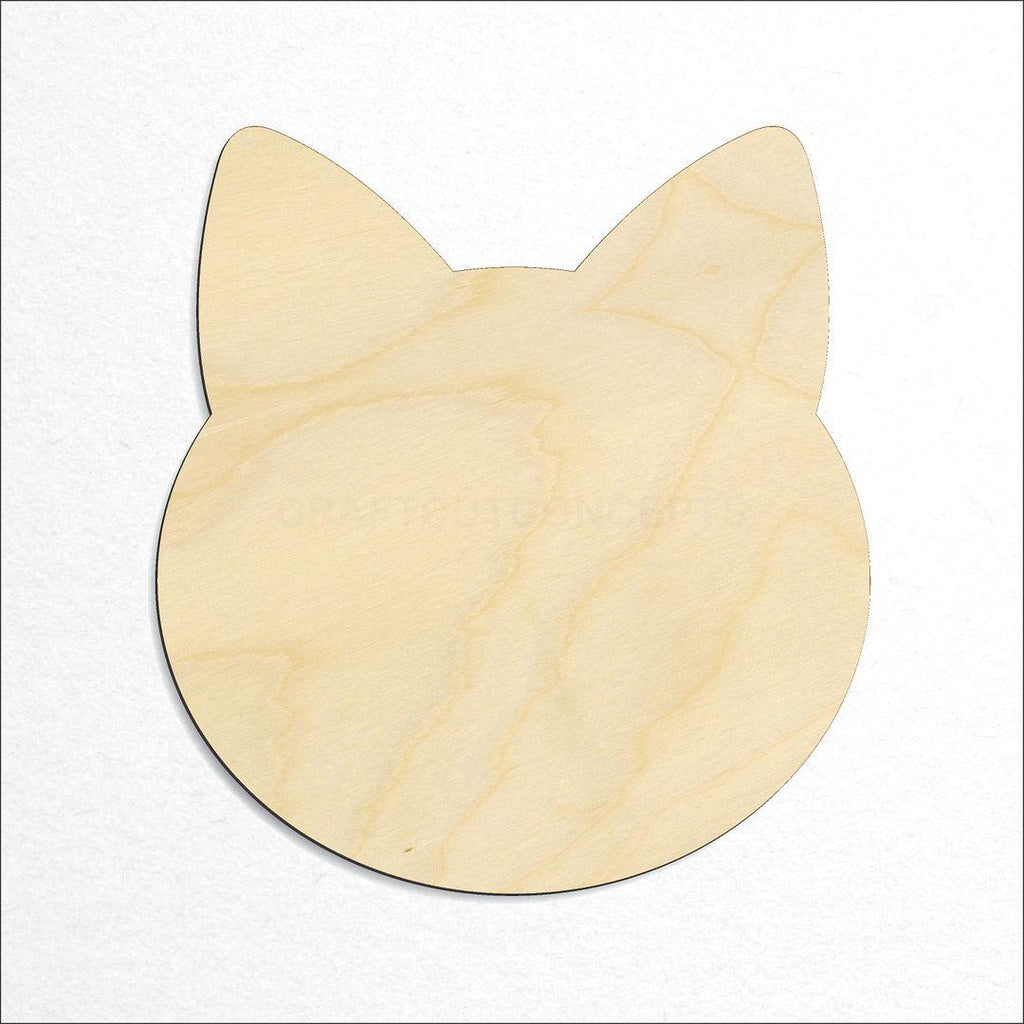 Wooden Cat Head craft shape available in sizes of 1 inch and up