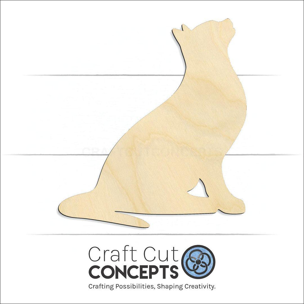 Craft Cut Concepts Logo under a wood Cat craft shape and blank