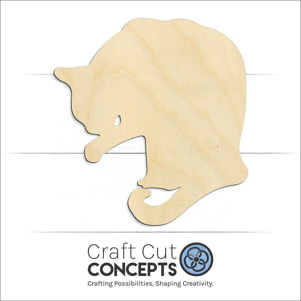 Craft Cut Concepts Logo under a wood Cat craft shape and blank