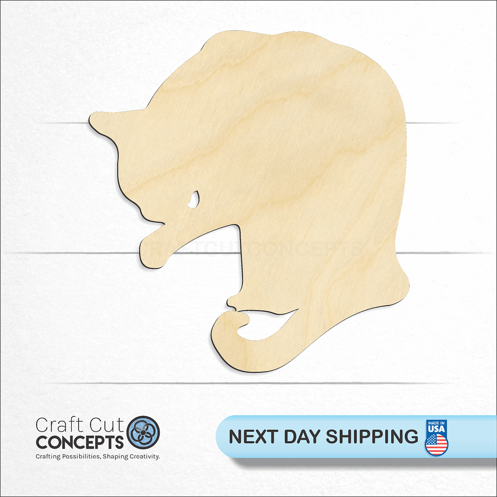 Craft Cut Concepts logo and next day shipping banner with an unfinished wood Cat craft shape and blank