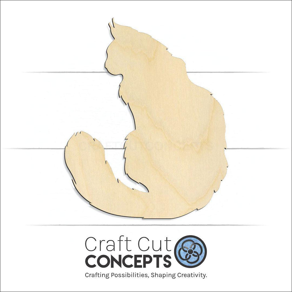 Craft Cut Concepts Logo under a wood Cat craft shape and blank