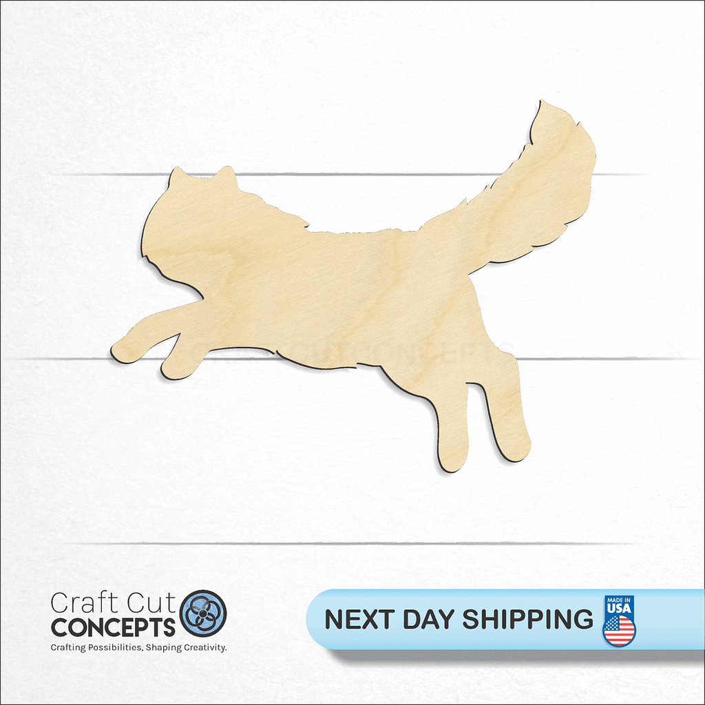 Craft Cut Concepts logo and next day shipping banner with an unfinished wood Cat craft shape and blank
