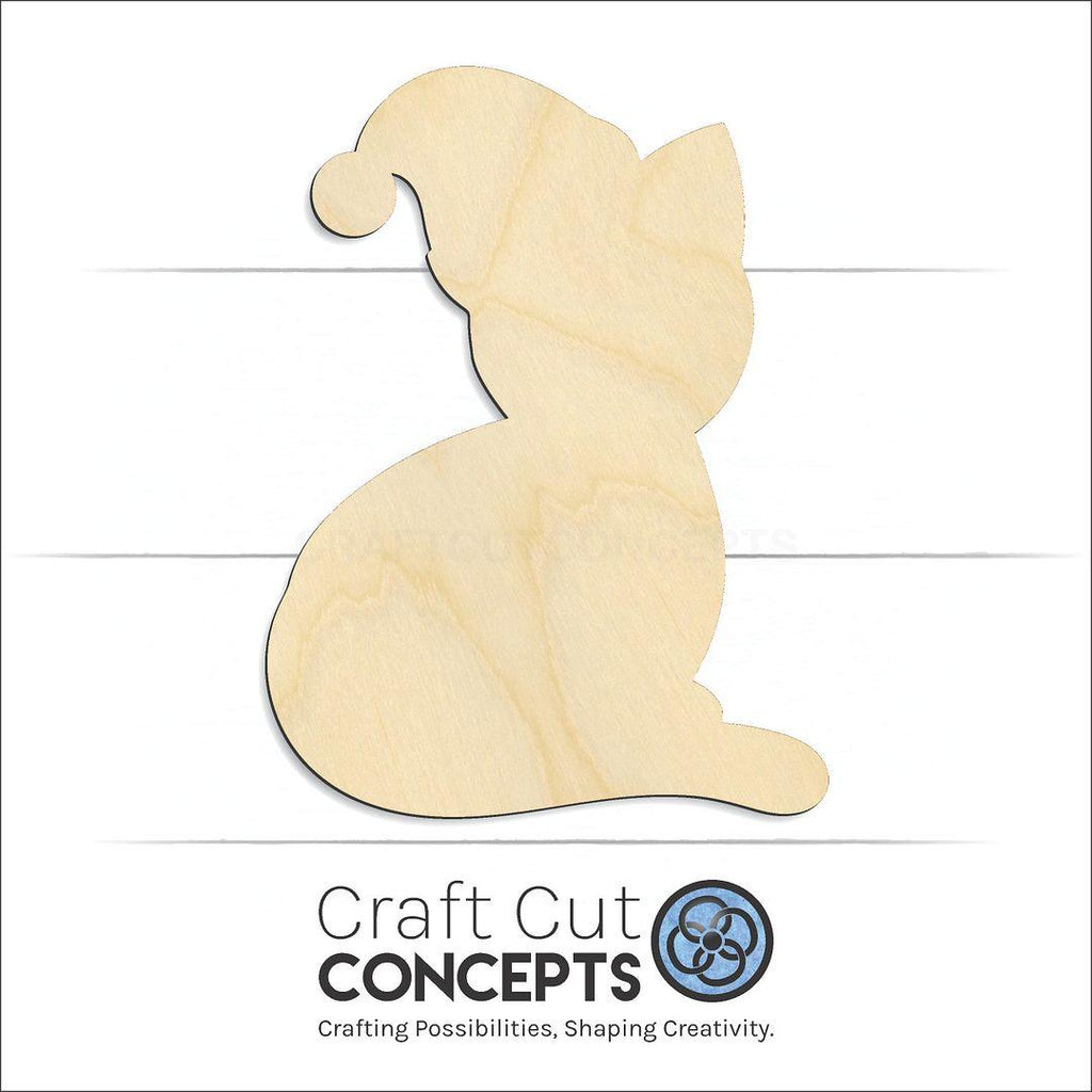 Craft Cut Concepts Logo under a wood Santa Cat craft shape and blank