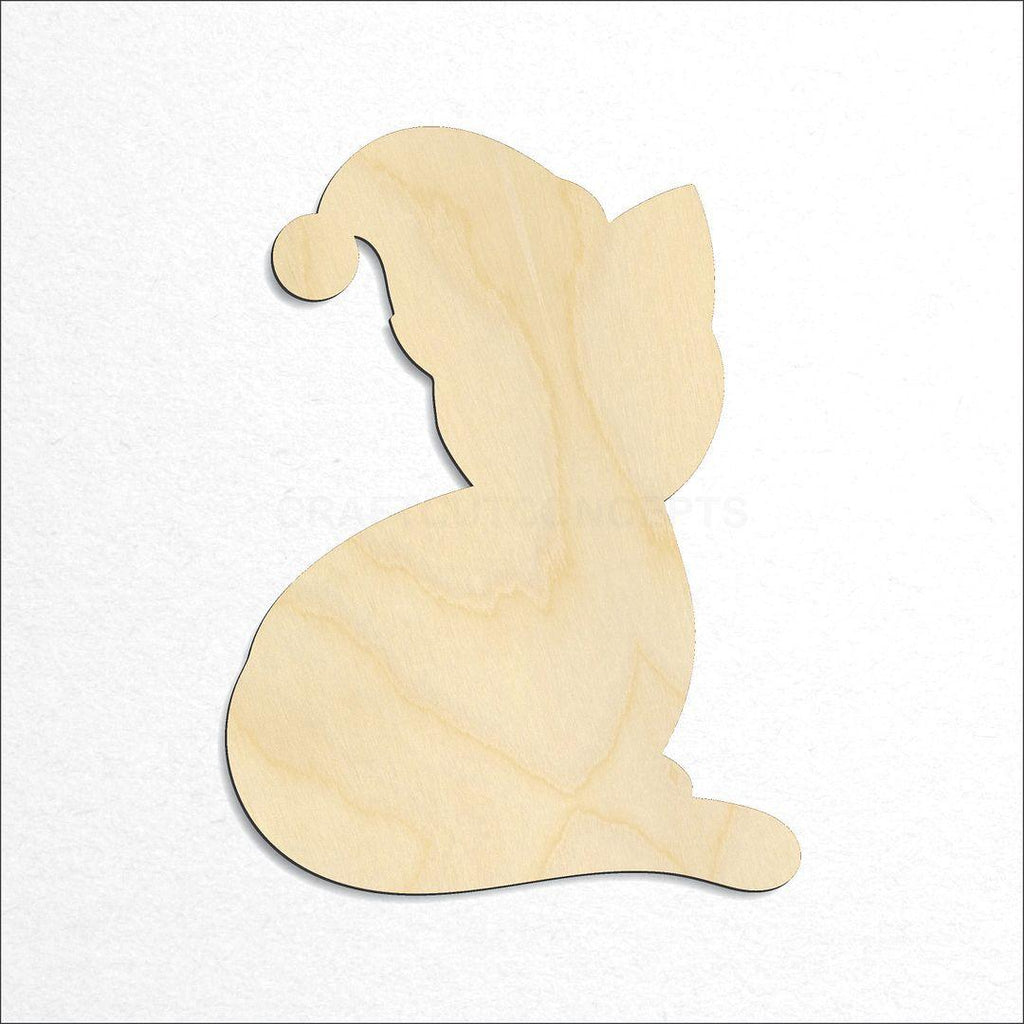 Wooden Santa Cat craft shape available in sizes of 1 inch and up