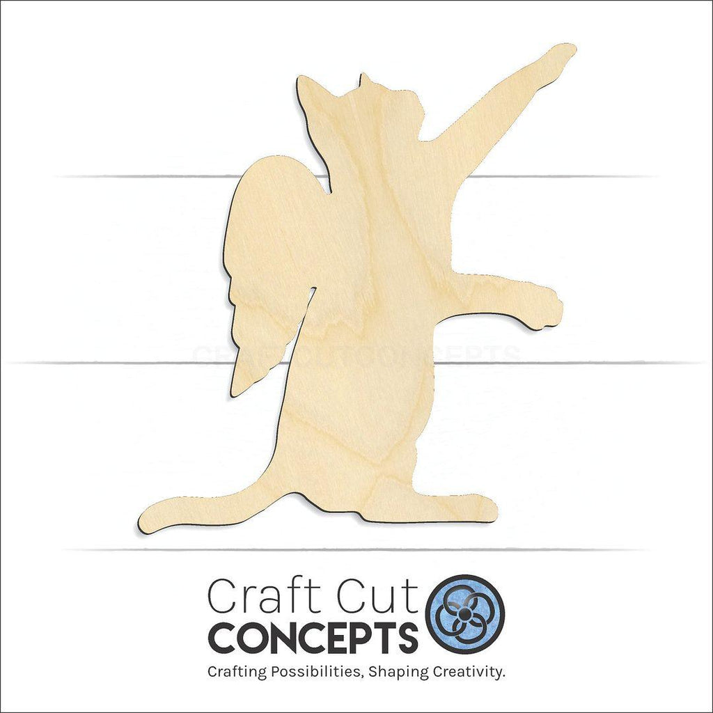 Craft Cut Concepts Logo under a wood Angel Wing Cat craft shape and blank