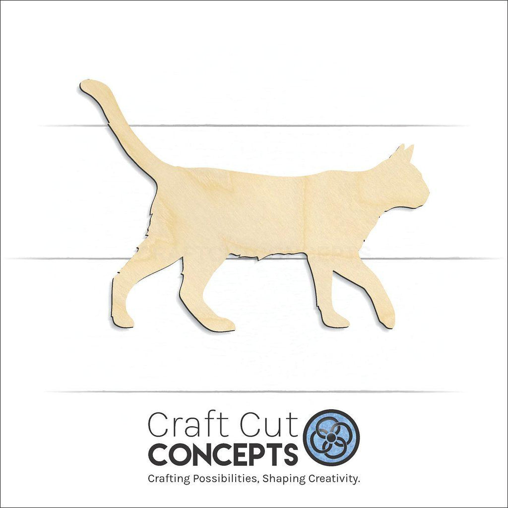 Craft Cut Concepts Logo under a wood Cat craft shape and blank