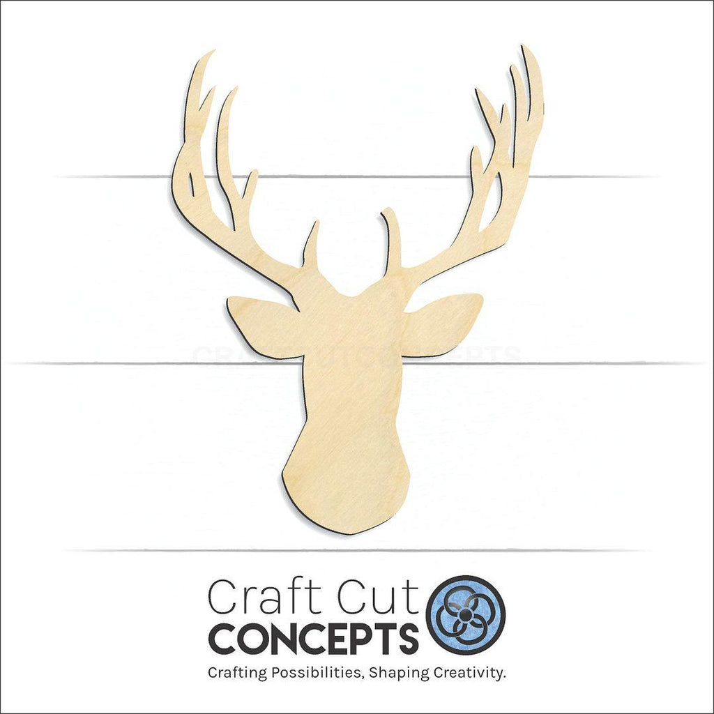 Craft Cut Concepts Logo under a wood Deer Head-03 craft shape and blank