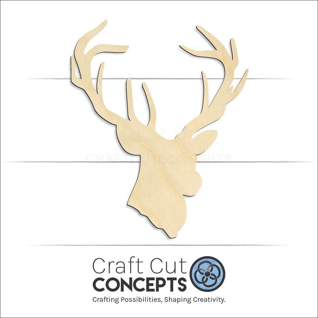 Craft Cut Concepts Logo under a wood Deer Head-04 craft shape and blank