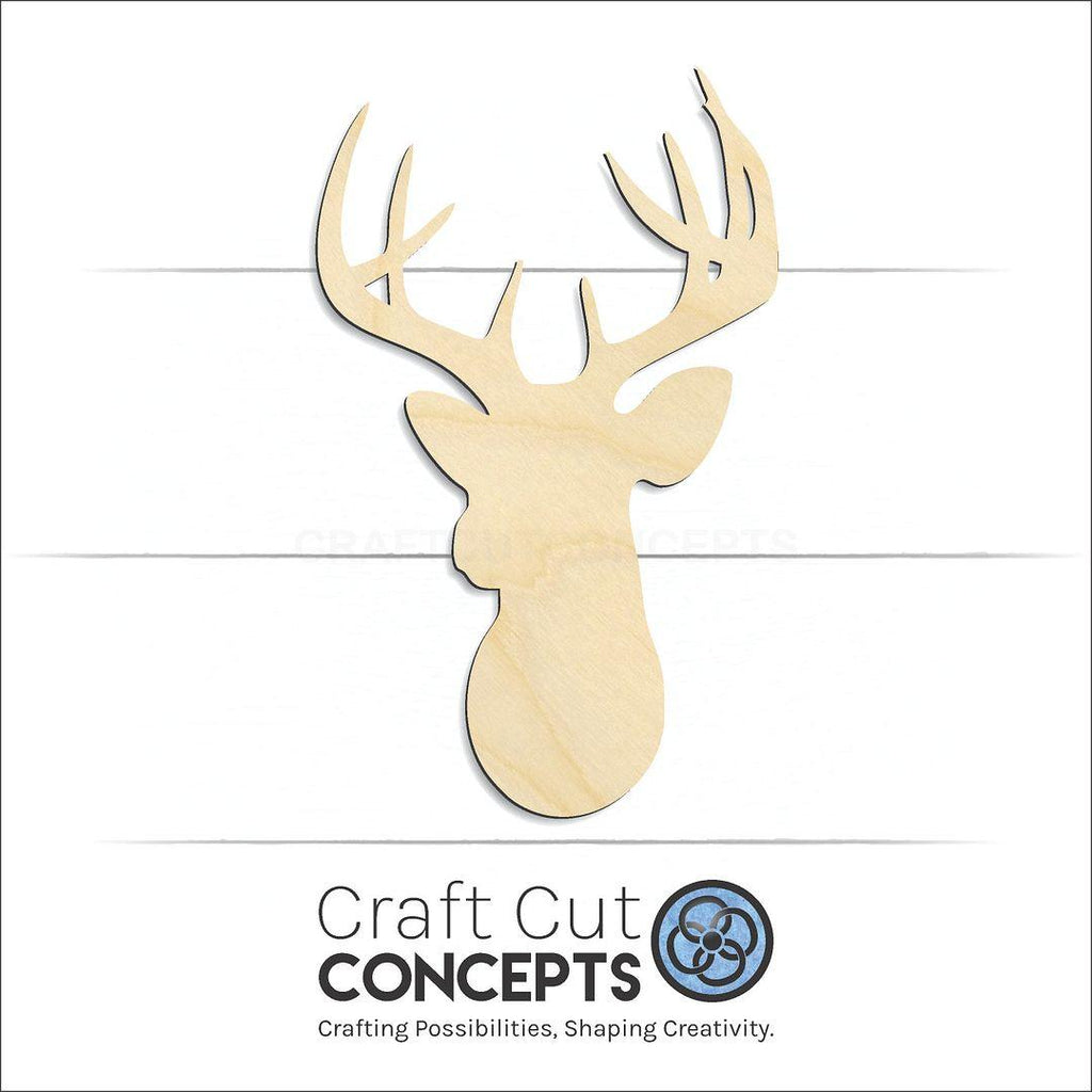 Craft Cut Concepts Logo under a wood Deer Head-05 craft shape and blank