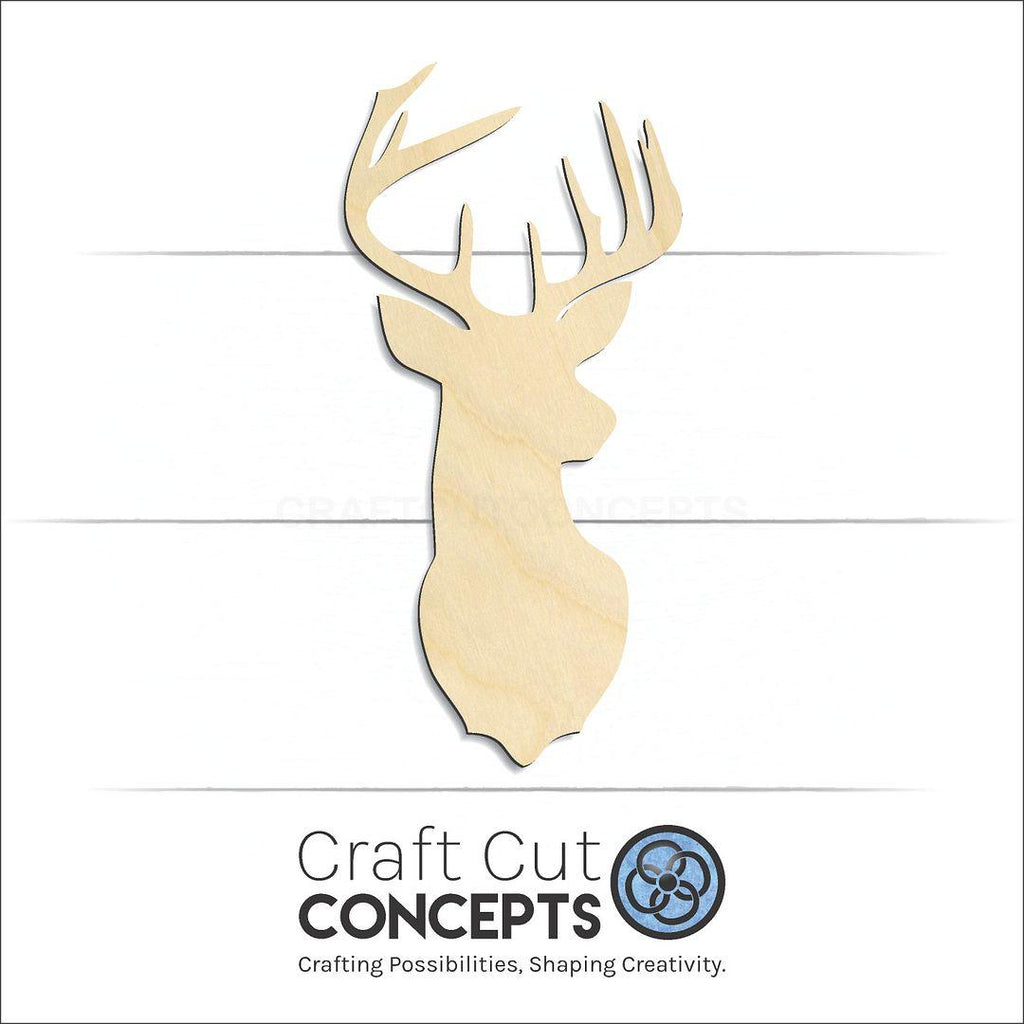 Craft Cut Concepts Logo under a wood Deer Head-06 craft shape and blank