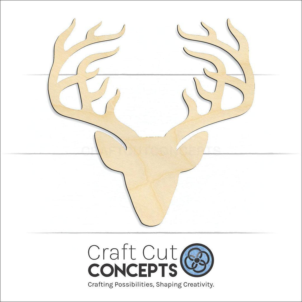 Craft Cut Concepts Logo under a wood Deer Head craft shape and blank